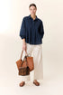 Leon & Harper blouse chimi pleat black iris
